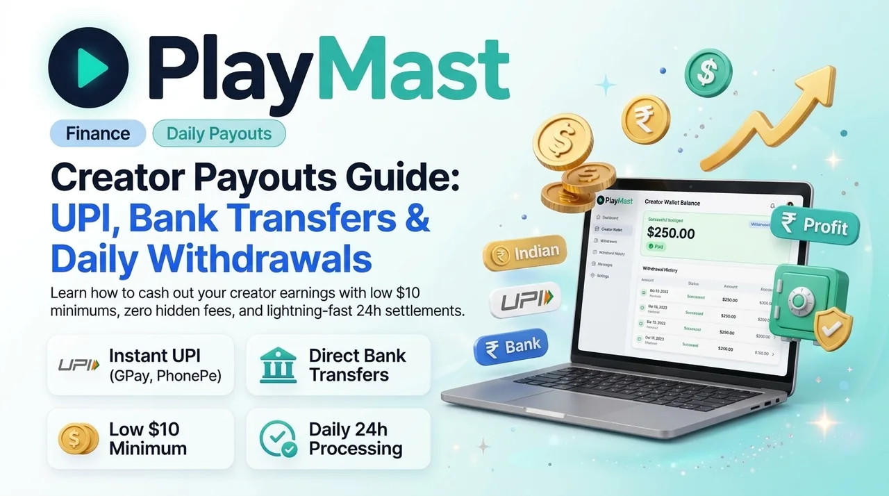 Creator Payouts Guide: UPI, Bank Transfers & Daily Withdrawals